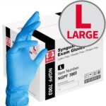 Intco Basic Medical Blue Nitrile Exam Gloves NGPF-7003 (Case of 1,000), Large