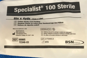 BSN MEDICAL 9086S COTTON BLEND CAST PADDING, WHT, STERILE 6" x 4" CS25
