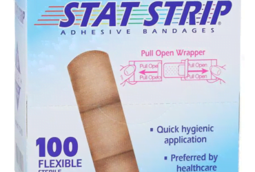 Dukal 15210 Stat Strip Adhesive Bandage Fabric 3/4x3" Tan Sterile 12BX/CS