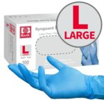 Medical Blue Nitrile Exam Gloves NGPF-7003 (Box of 100) L - Image 7
