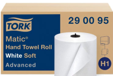 ESSITY 290095 TORK ADV SOFT MATIC PAPER HAND TOWEL ROLL, WHITE, 7.7" X900' 6CS