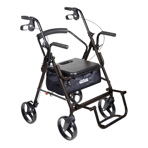 Drive Medical Duet Dual Function Transport Wheelchair Rollator Rolling Walker