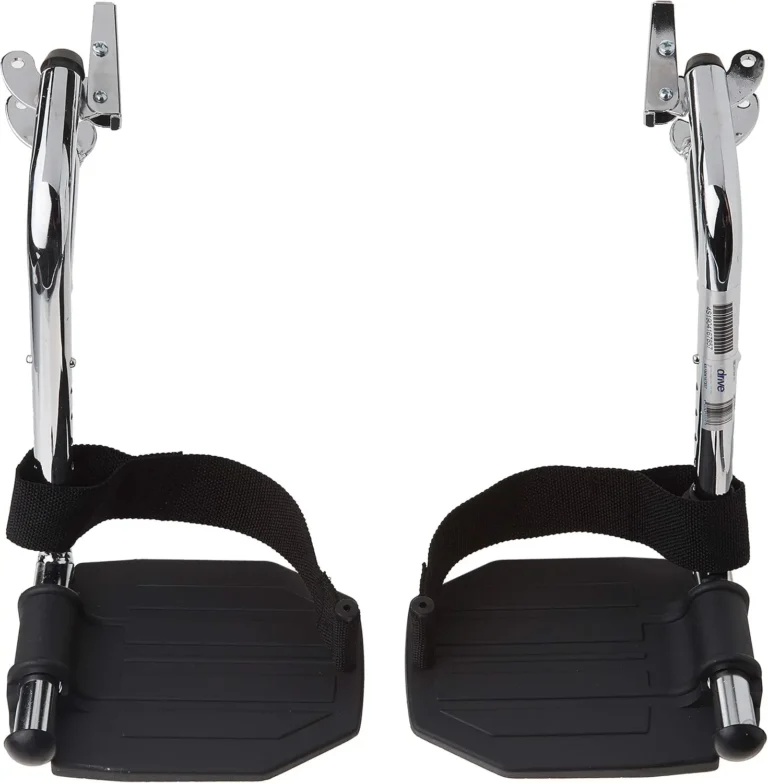 Drive Medical STDSF-TF Chrome Swing Away Footrests with Aluminum Footplates 1 Pair