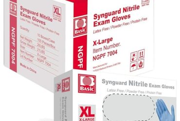 Basic Medical Blue Nitrile Exam Gloves NGPF-7004 XL 1000/CS