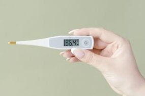 Digital thermometers display readings on their clear LCD display