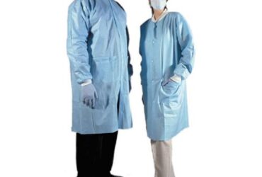 AMD-MEDICOM 8018 AMD LAB COAT W SNAPS, BLUE, SZ L