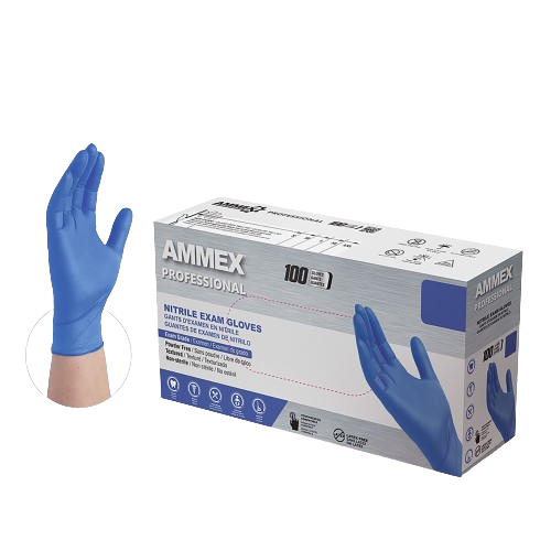AMMEX Professional Cerulean Nitrile PF Examination Gloves