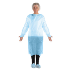 A69954 A69954: CHEMO GOWN POLY COATED BLUE OTH THUMBLOOP LRG 10/PK 10PK/CA