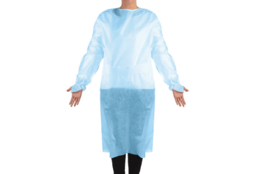 AMD RITMED A69955 CHEMO GOWN POLY COATED BLUE OTH THUMBLOOP FULL BACK XL 10/PK 10PK/CA