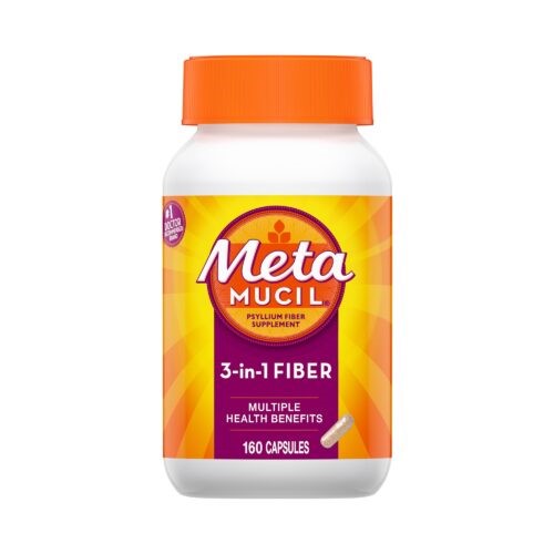 Metamucil 37000040511 Fiber Supplement Capsule 160 per Bottle 0.52 Gram Strength Potassium/Psyllium Husk