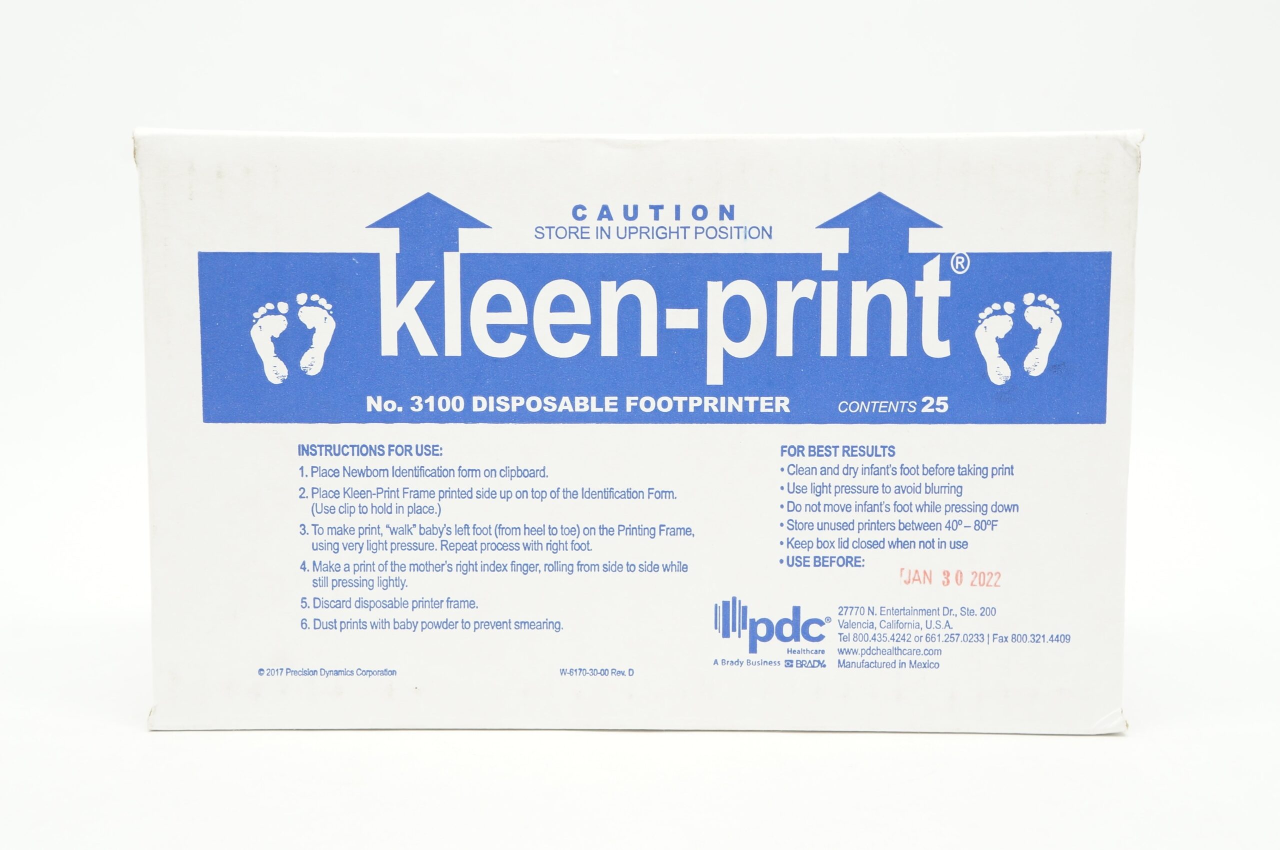 310000PDE DISPOSABLE FOOTPRINTER Precision Dynamics Kleen-Print Disposable Footprinter (3100-00-PDE)