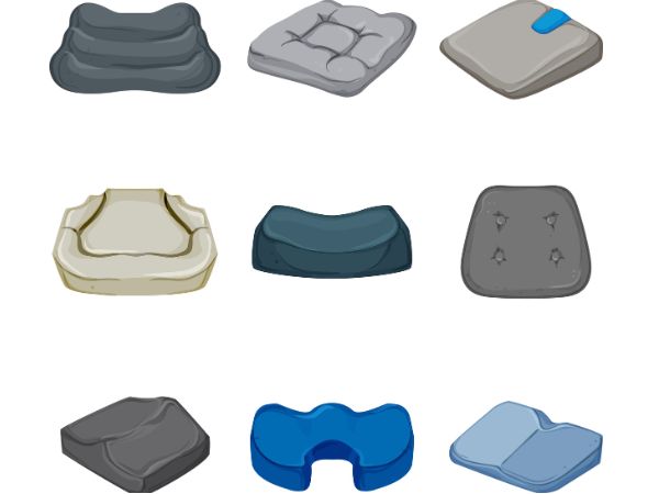 Different types of contoured cushion products help with spinal arrangement