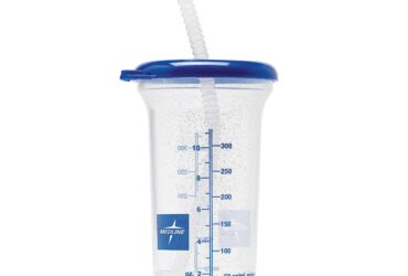 Medline Graduated Carafe with Straw Clear with Sparkles 16 oz. (DYND80552)