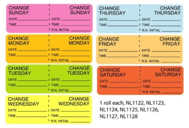 Medline IV Tubing Labels 24 Hour Change Fluorescent Pink (NL15)