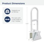 L12036ADJ RAIL, TUB CLAMP-ON ADJ HT WHT