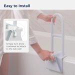 L12036ADJ RAIL, TUB CLAMP-ON ADJ HT WHT