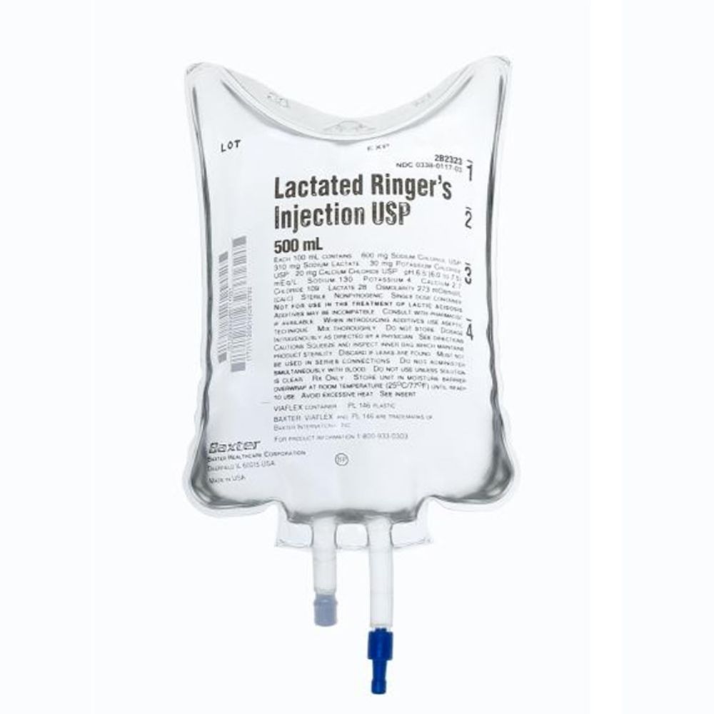 Baxter 2B2323Q Lactated Ringer's IV Solution - 500 mL 24/CS Baxter 2B2323Q Lactated Ringer's IV Solution - 500 mL 24/CS