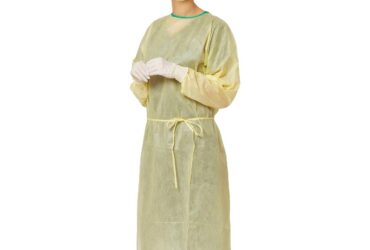 ASP GNA450L2-CV1 Disposable AAMI Level 2 SMS Isolation Gown Yellow Thumbhook Universal