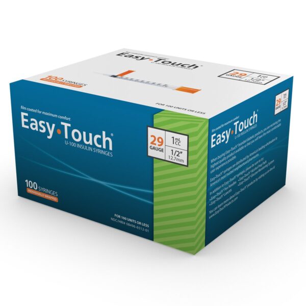 EasyTouch® Insulin Syringe 29G x ½", 1cc – Individually Wrapped, 100/BX - 500/CS