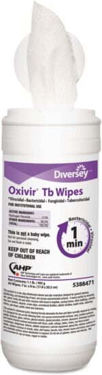 DIVERSEY 5627427: OXIVIR TB WIPES - 11IN X 12IN WIPE (Case of 4 Buckets of 160)