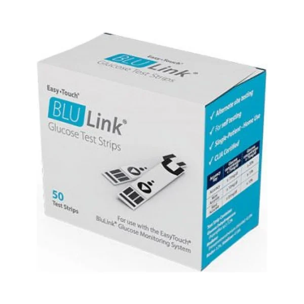 BluLink® Blood Glucose Test Strips, 50 Count per Box – 24 Cases of 50 Boxes (SKU: 849050)