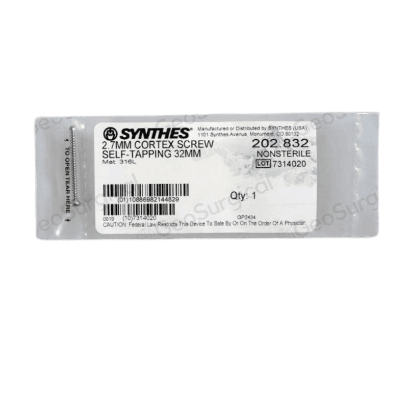 DEPUY SYNTHES 202.832 2.7mm Cortex Screw 32mm DEPUY SYNTHES 202.832 2.7mm Cortex Screw 32mm