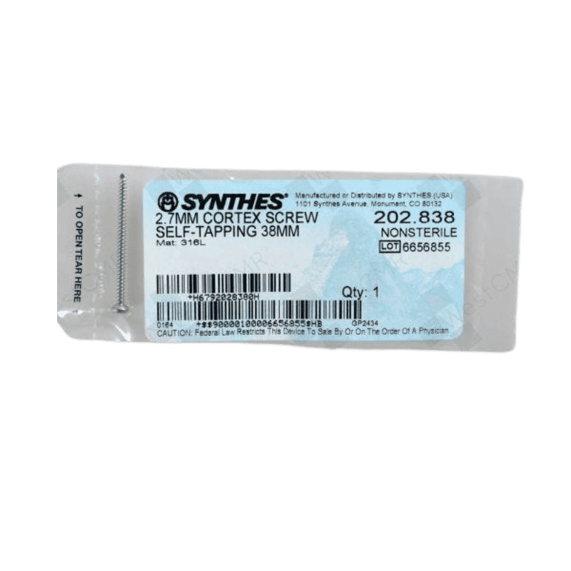 DEPUY SYNTHES 202.838 2.7mm Cortex Screw 38mm DEPUY SYNTHES 202.838 2.7mm Cortex Screw 38mm