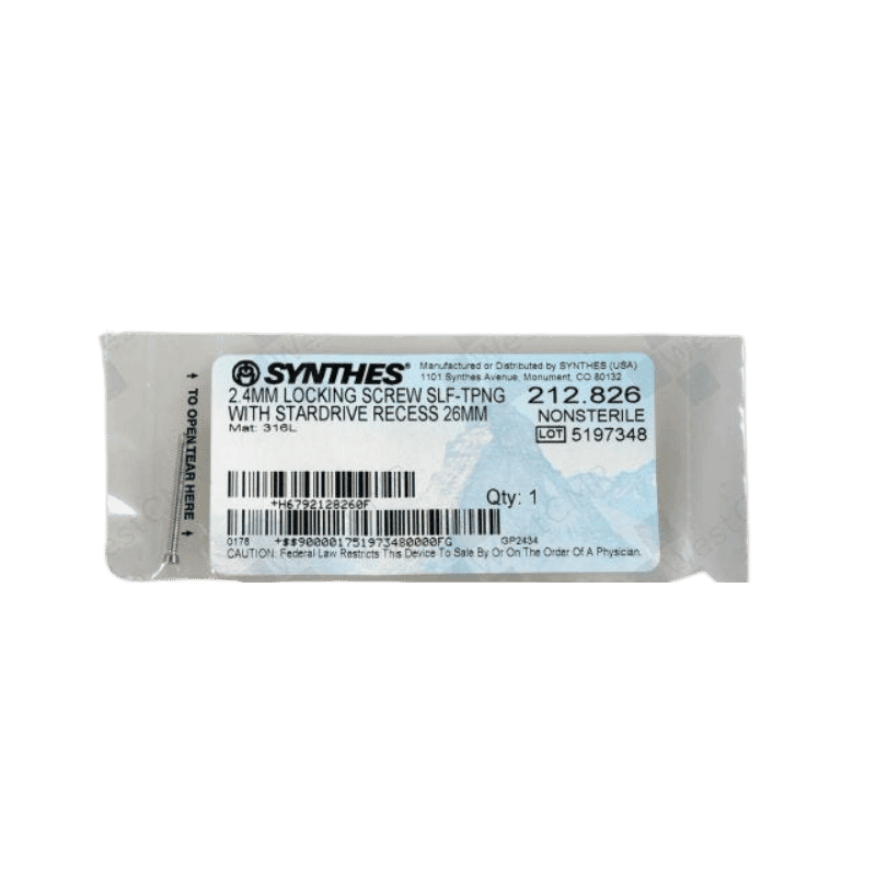 DEPUY SYNTHES 212.826 2.4mm Locking Screw 26mm DEPUY SYNTHES 212.826 2.4mm Locking Screw 26mm