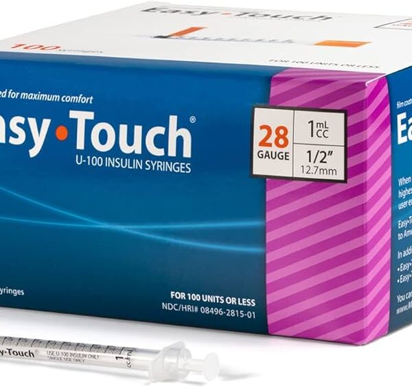 EasyTouch® Insulin Syringe 29G x ½", 0.5cc – Individually Wrapped, 5 Cases of 100 Boxes