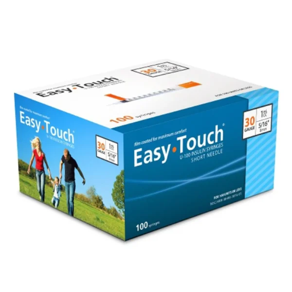EasyTouch® Insulin Syringe 30G x 5/16", 1cc – Individually Wrapped, 100/Box -500/Case