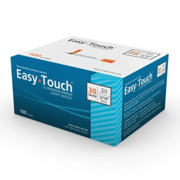 EasyTouch® Insulin Syringe 30G x 5/16", 0.5cc – Individually Wrapped, 100/BX - 500/CS