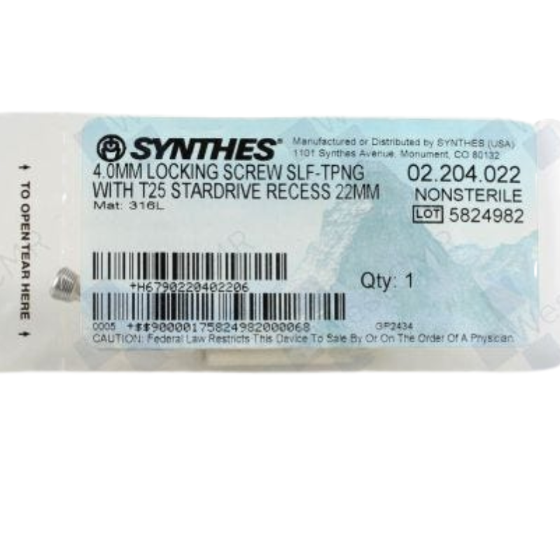 DEPUY SYNTHES 02.204.022 4.0MM LOCK SCREW SELF-TAP 22MM DEPUY SYNTHES 02.204.022 4.0MM LOCK SCREW SELF-TAP 22MM