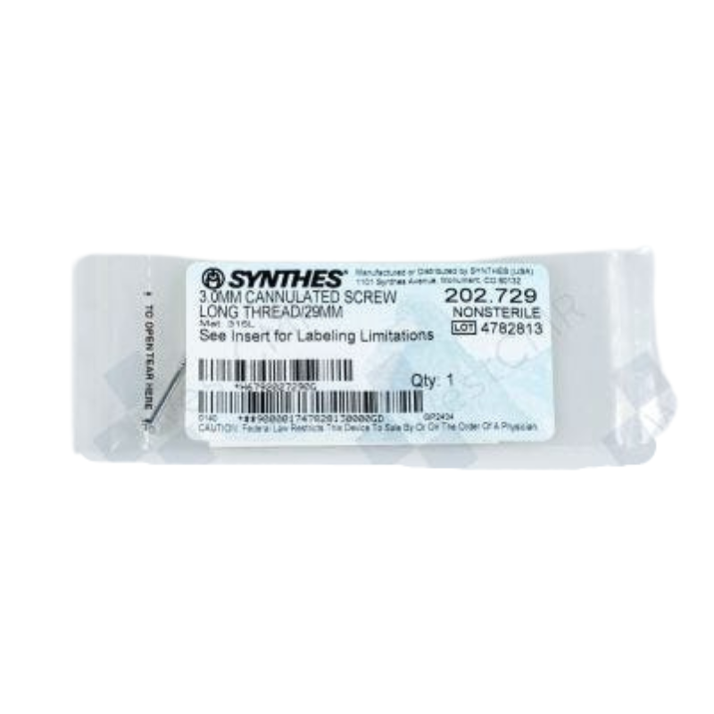 DEPUY SYNTHES 202.729 3.0MM CANN SCREW LONG THREAD 29MM DEPUY SYNTHES 202.729 3.0MM CANN SCREW LONG THREAD 29MM