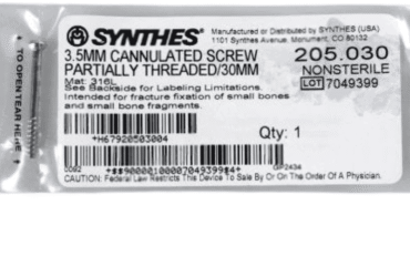 DEPUY SYNTHES 205.030 3.5MM CANNULATED SCREW 30MM