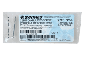 DEPUY SYNTHES 205.034 3.5mm Screw Partial Thread 34mm
