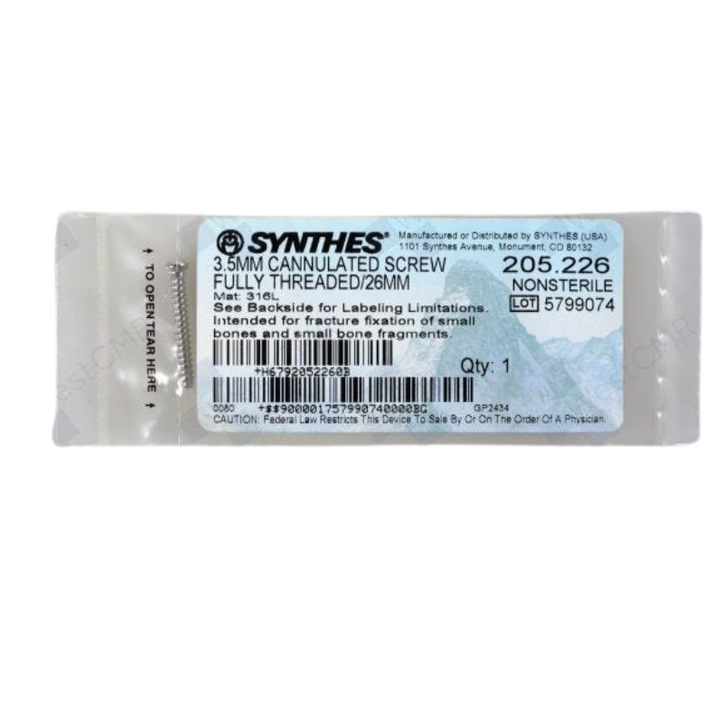 DEPUY SYNTHES 205.226 3.5MM CANN SCREW FULL THREAD 26MM DEPUY SYNTHES 205.226 3.5MM CANN SCREW FULL THREAD 26MM