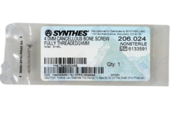 DEPUY 206.024 4.0MM BONE SCREW 24MM OPEN PACKAGE