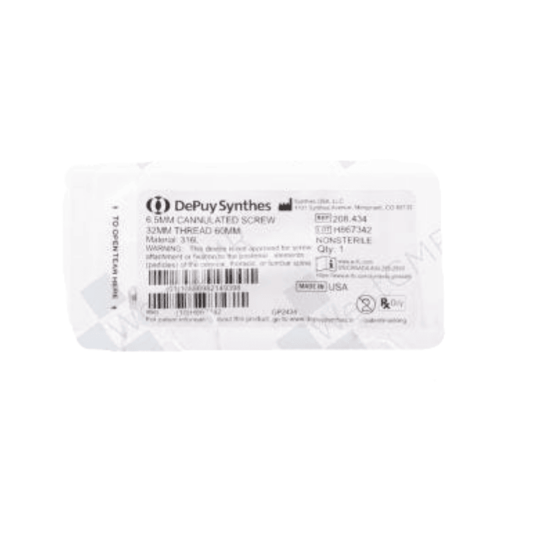 DEPUY SYNTHES 208.434 6.5MM CAN SCREW 60MM DEPUY SYNTHES 208.434 6.5MM CAN SCREW 60MM