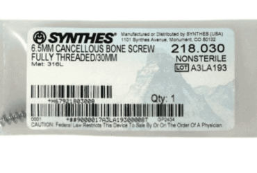 DEPUY SYNTHES 218.030 6.5MM CANCELLOUS BONE SCREW 30MM