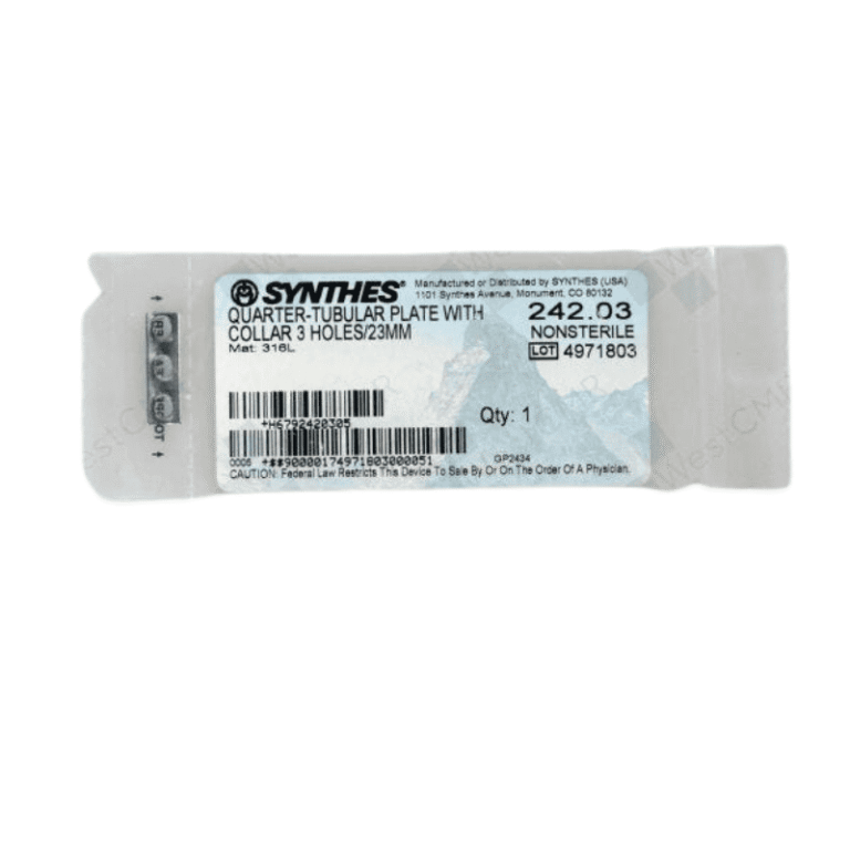 DEPUY 242.03 TUBULAR PLATE W/COLLAR 3 HOLE 23MM