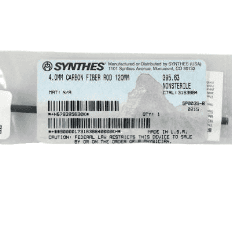 DEPUY SYNTHES 395.63 4.0MM CARBON FIBER ROD 120MM DEPUY SYNTHES 395.63 4.0MM CARBON FIBER ROD 120MM