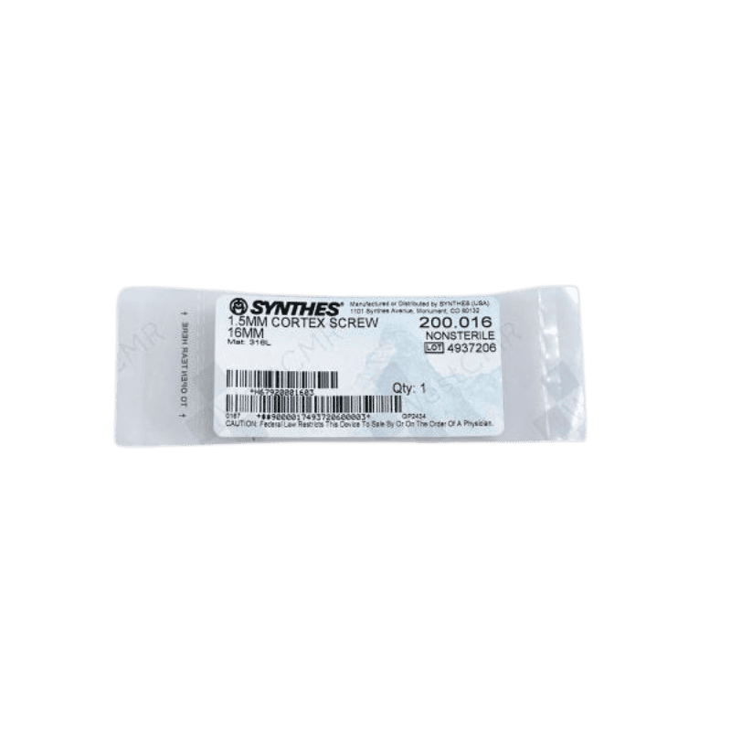 DEPUY SYNTHES 200.016 1.5MM CORTEX SCREW 16MM DEPUY SYNTHES 200.016 1.5MM CORTEX SCREW 16MM