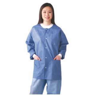 Medline Disposable Knit Cuff/Collar Multi-Layer Lab Jacket (NONRP600XL)