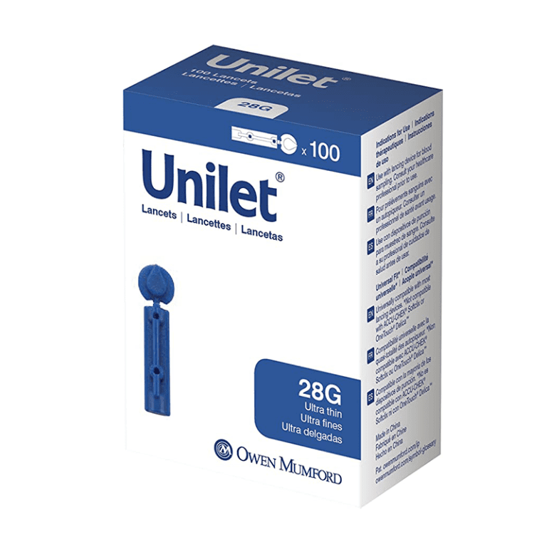 Unilet Ultra-Thin Lancets 28G, 100 Count per Box (50 Boxes per Case)