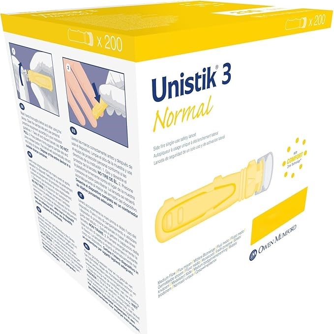 Unistik Pro High Flow Top-Activated Safety Lancets 21G x 2.0mm – Precise and Reliable, 200 Count per Box (20 Boxes per Case)