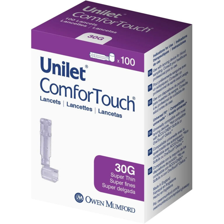 Unilet ComforTouch Super Thin 30G Lancets, 100 Count per Box (50 Boxes per Case)