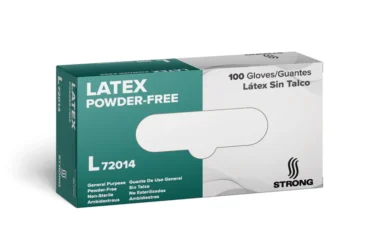 STRONG Latex Glove - Powderfree - LARGE  72014	100 per box, 10 boxes/case