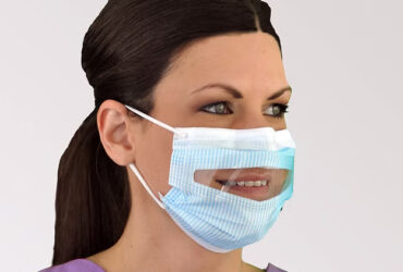 ProGear Striped Clear-View See-Through Mask, ASTM Level 3, Earloop, 100/Case (USA)
