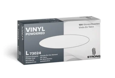 Strong Vinyl Glove - Clear - PrePowdered - Large 73024  100/box, 10 boxes/case