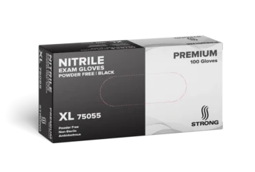 Strong Nitrile Exam Glove - Black 5 Mil - XL 75055